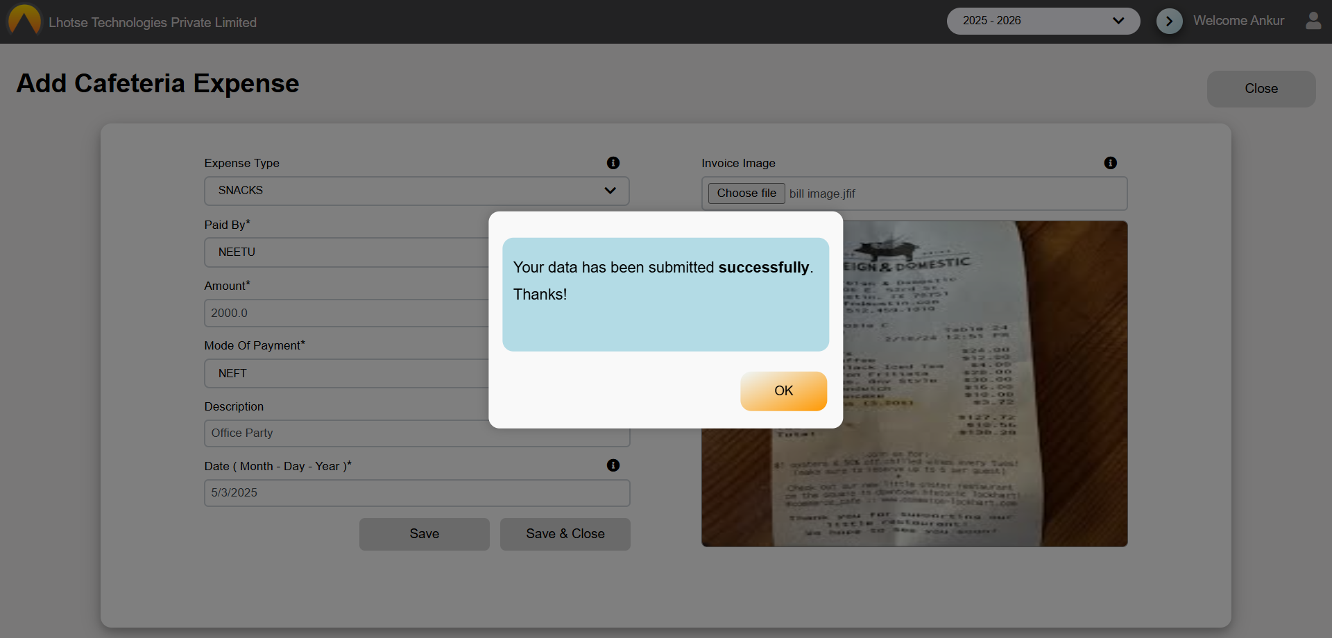 popup-with-successfull-message