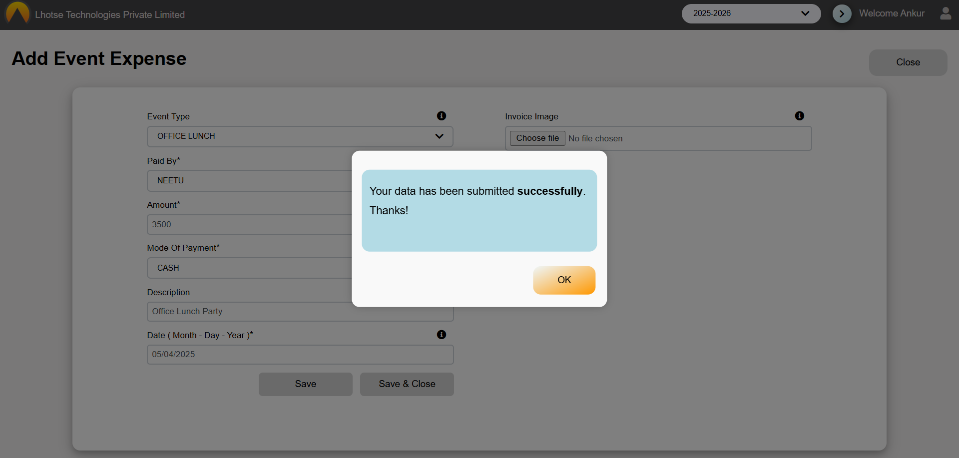 popup-with-successfull-message
